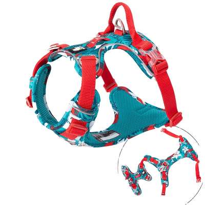 Padded no pull adjustable service pet lift breathable mesh reflective nylon dog harness