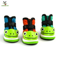 Winter Warm  Cute Frog  Dog Booties Dog Shoes for Small Dog PU