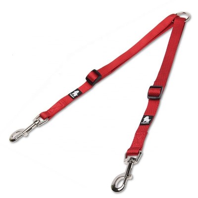 hands free durable dual double 2 adjustable  carabiner metal buckle  reflective nylon two dog leash